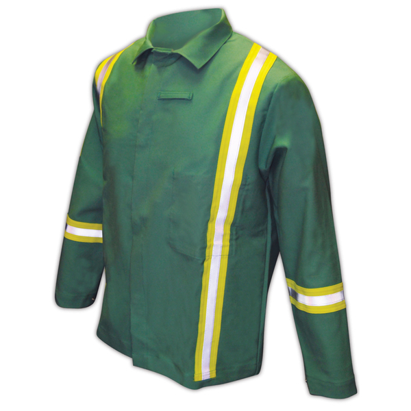 Magid Ind2530Hv Arc-Rated 12 Oz. 100% Fr Cotton Jacket W/Hi-Viz Stripes, Med IND2530HV-M